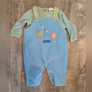 Vintage Y2K John Lennon Baby 2 Pc. Fleece Overalls Long Sleeve Sz. 3/6 mon.